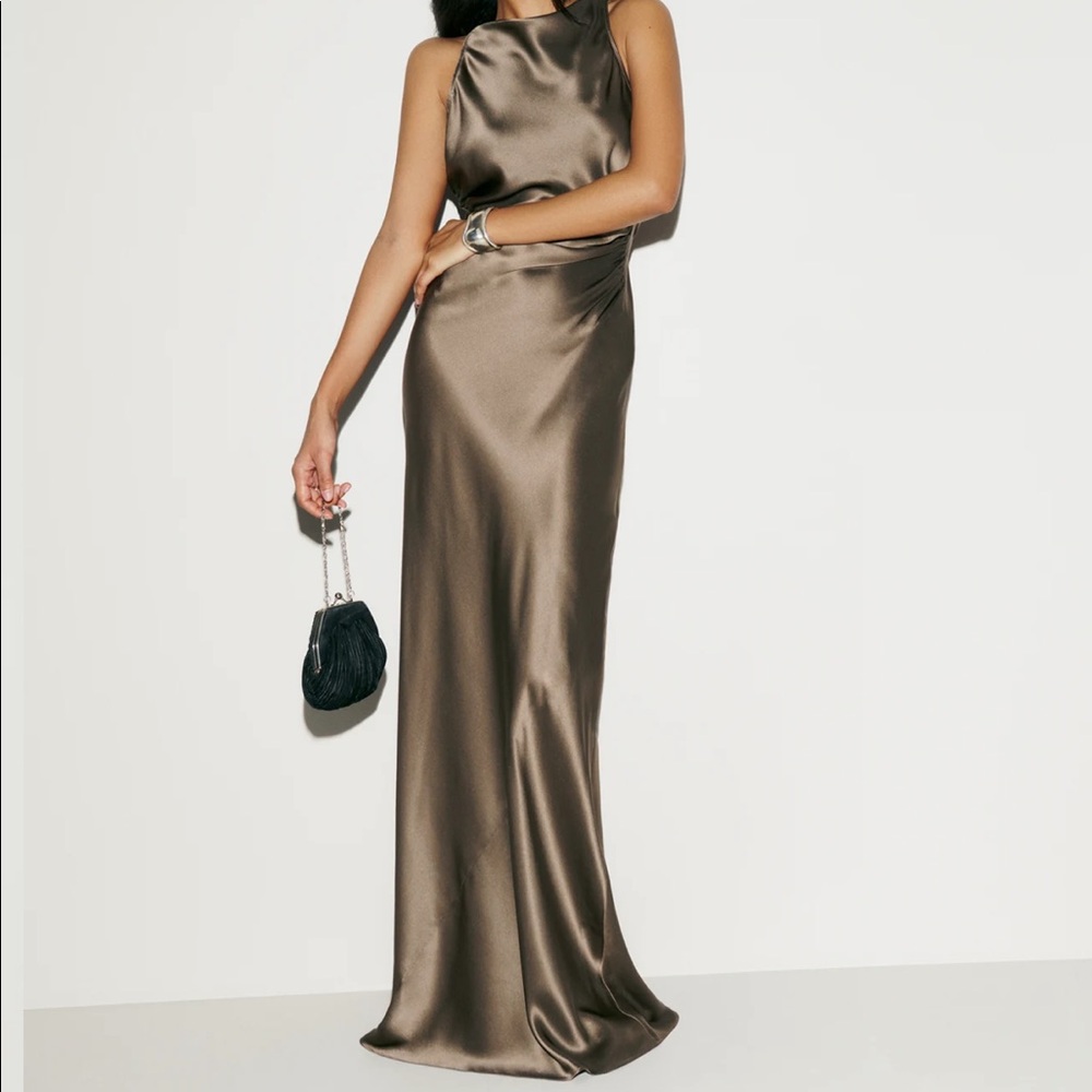 Reformation Anaiis Silk Dress - Morel